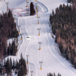 slalom ski gates mountain slope