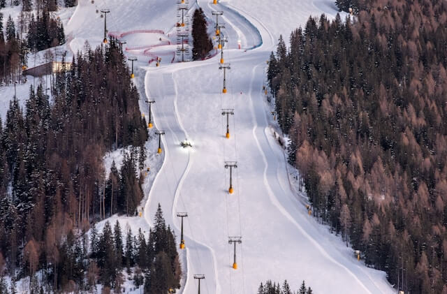 slalom ski gates mountain slope