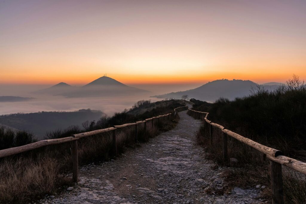 scenic trail mountain overlook morning light