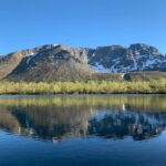 clear mountain lake reflection calm