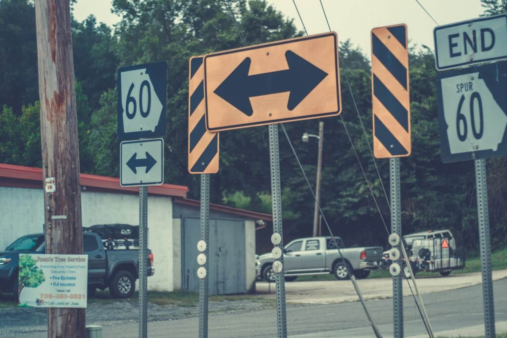 crossroads sign road decision moment