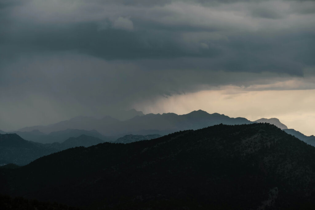 mountain storm weather passing