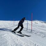 slalom skier staying on course