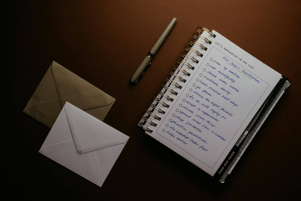 written plan notebook organized calm