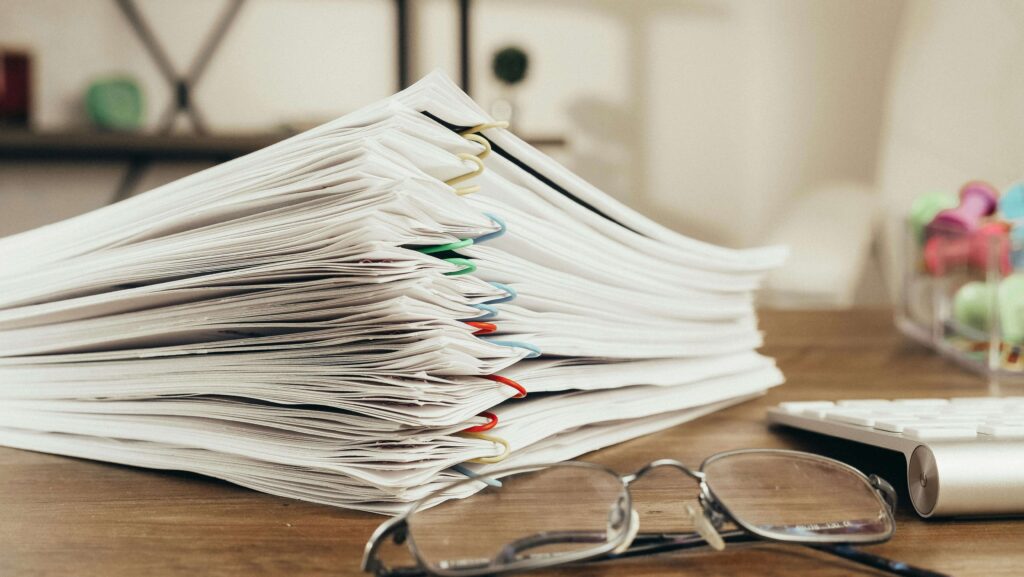 charity documents planning organized