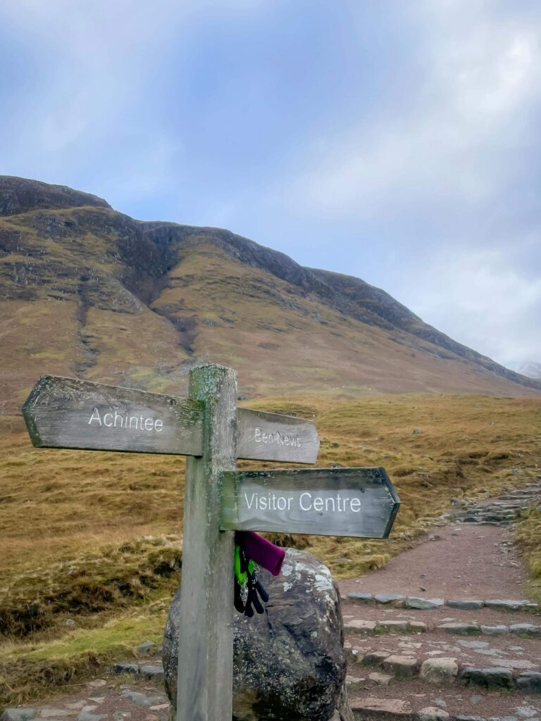 three paths mountain signpost